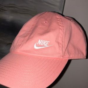 Neon pinky/coral Nike baseball hat